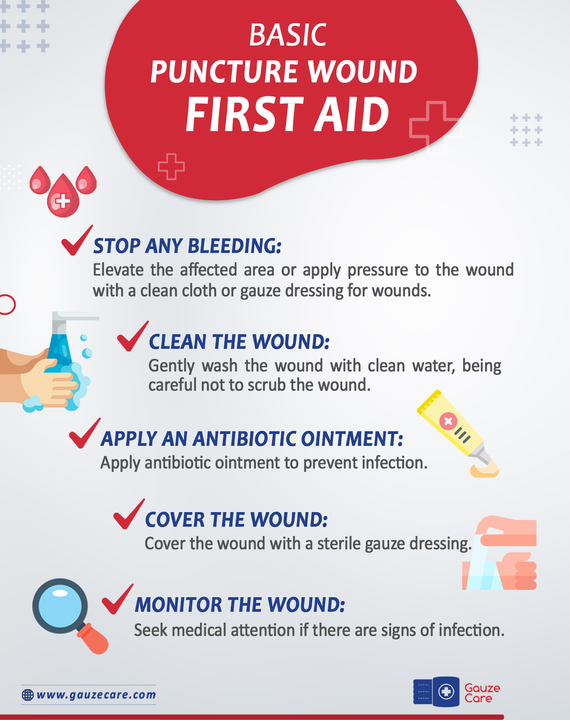 basic puncture wound first aid