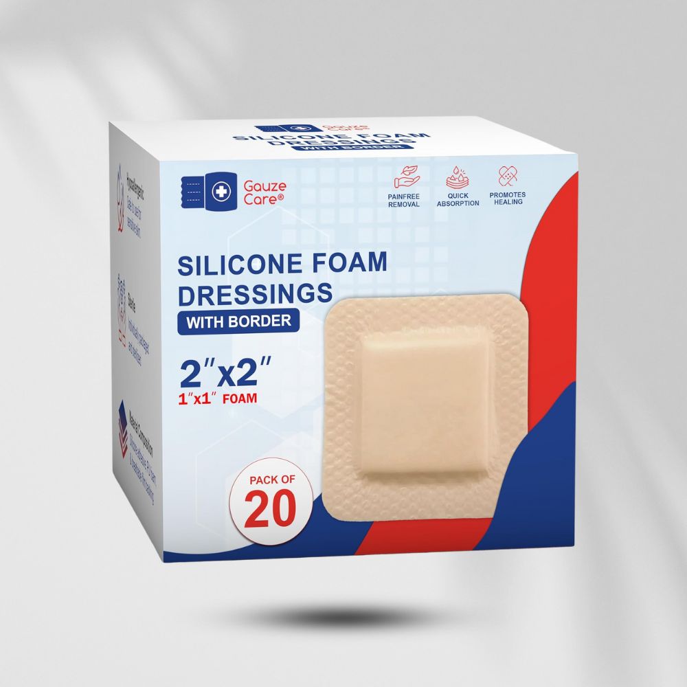 Silicone Foam Dressings 2x2 Inch - Box of 20
